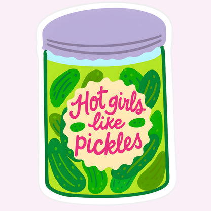 inviting affairs paperie - Hot Girls Like Pickles Funny Pickle Jar Sticker