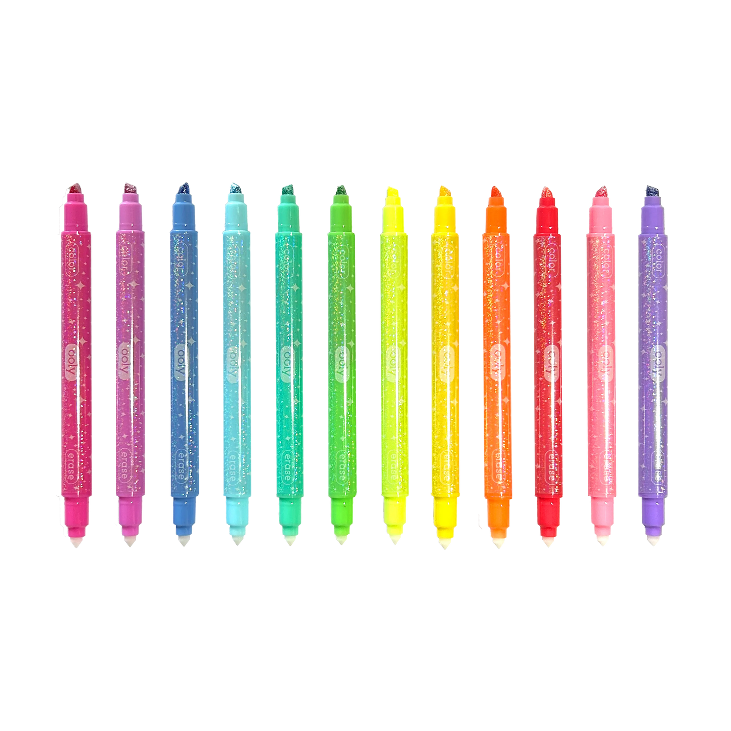 OOLY - Make no Mistake!: Glittery Erasable Markers (Set of 12)