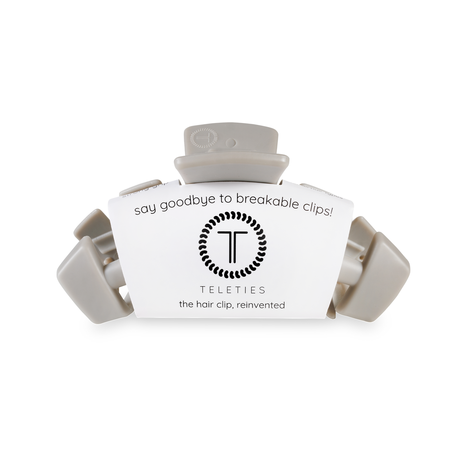 TELETIES - Classic Hair Clip | Medium | Silver Flames