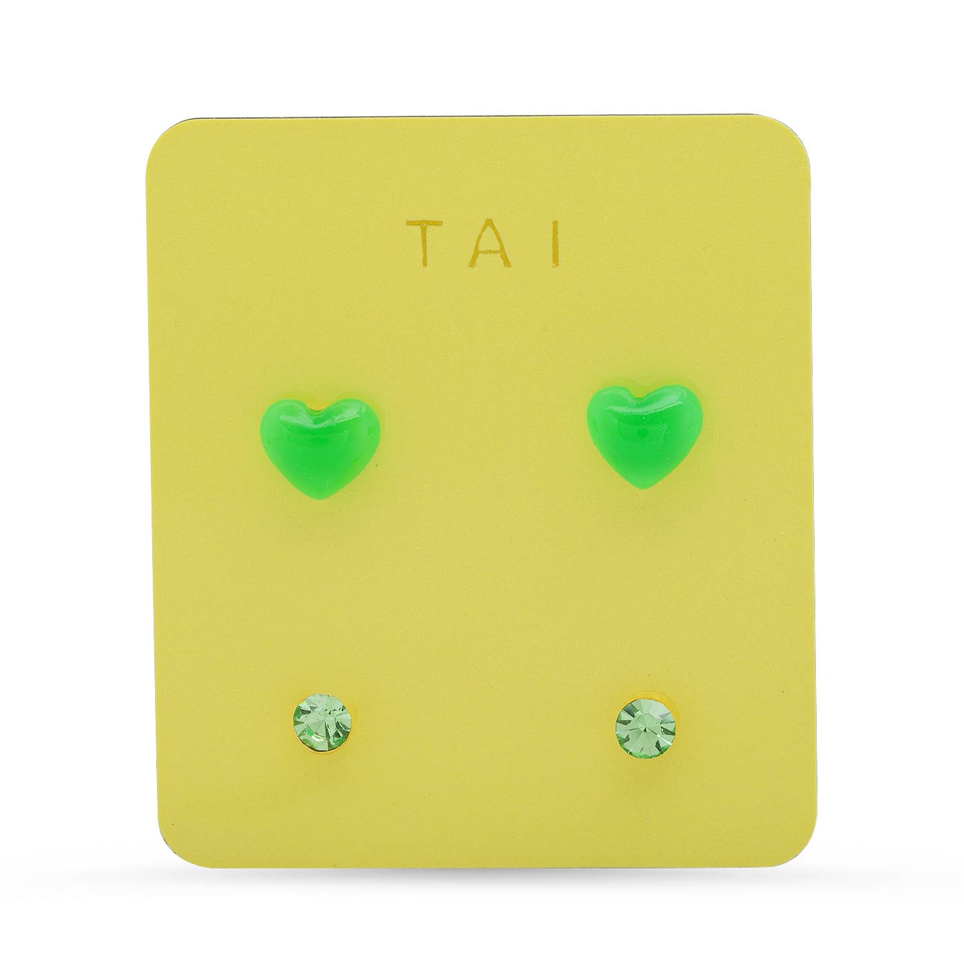 Tai Jewelry - Set of 2 - Heart and Round Studs