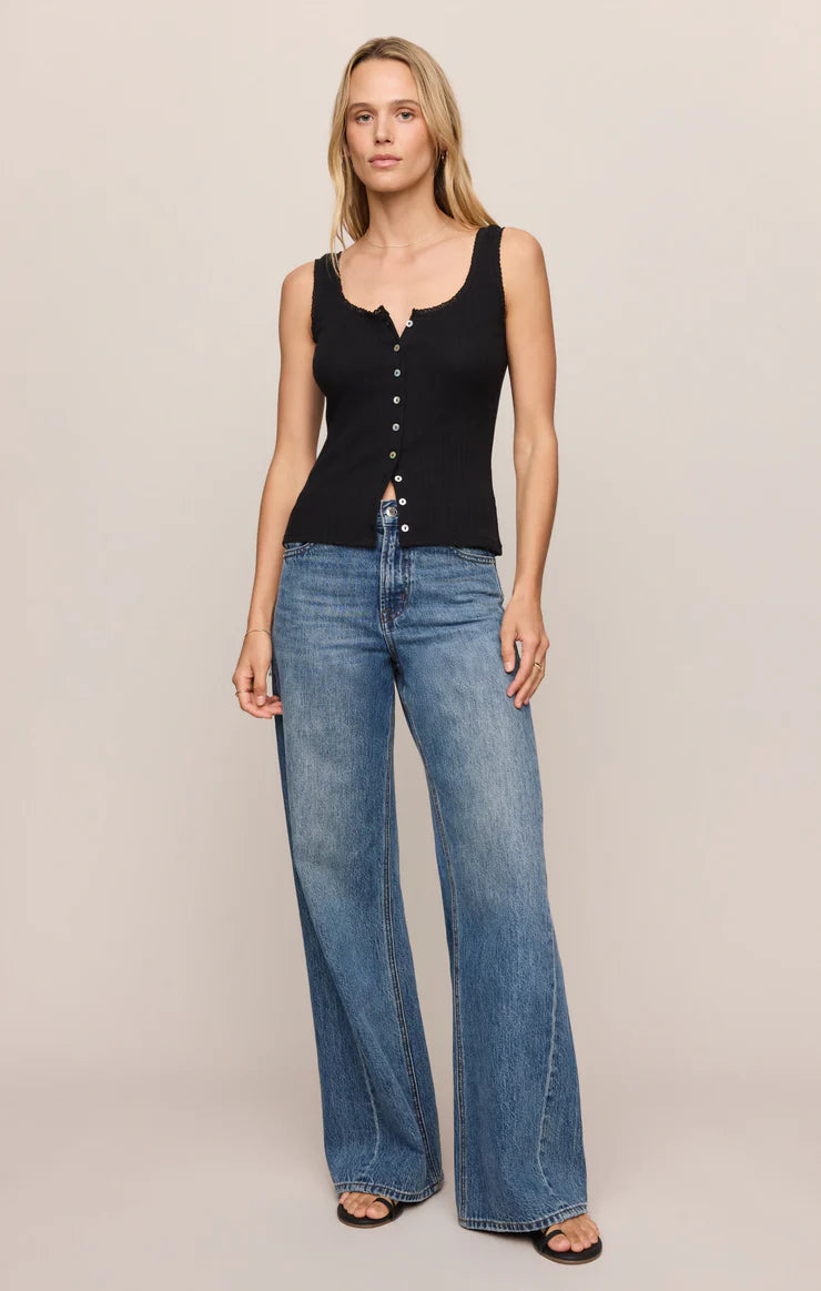 Z Supply Lainey Pointelle Tank Top - Black