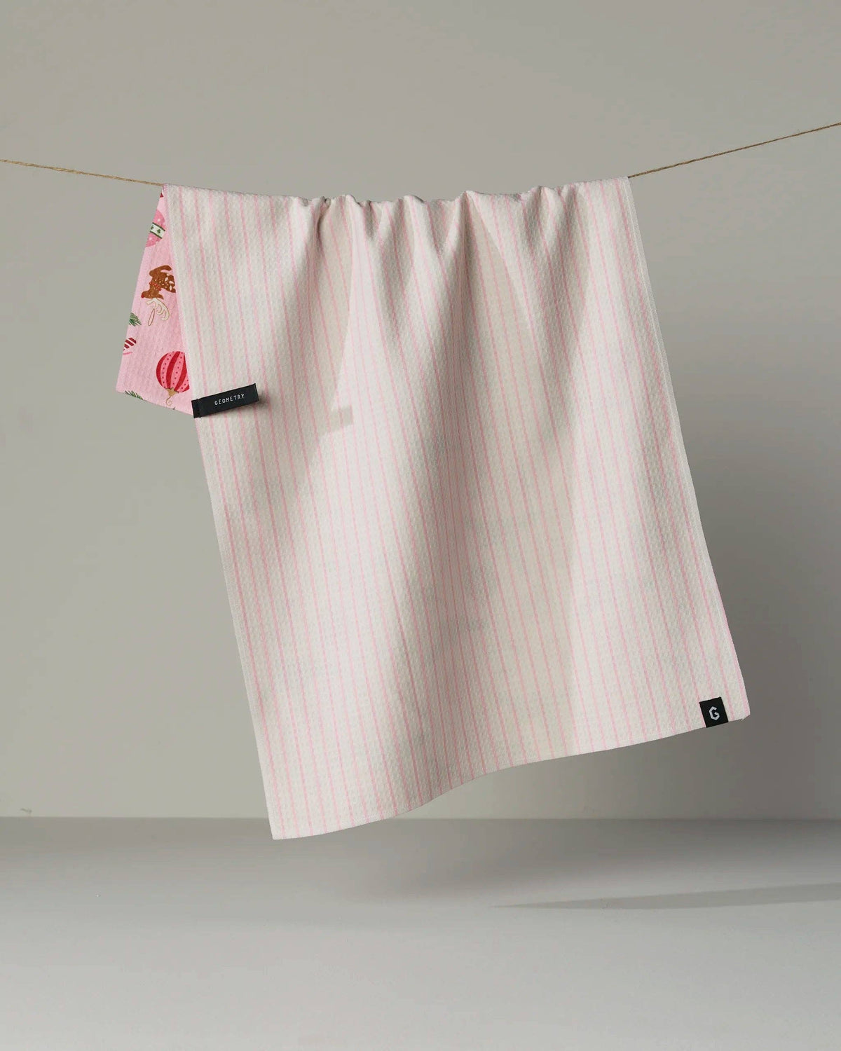 Geometry - Pink Tidings Luxe Kitchen Towel - Holiday 2026