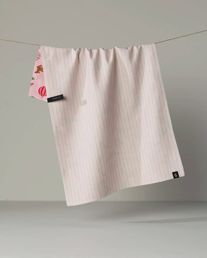 Geometry - Pink Tidings Luxe Kitchen Towel - Holiday 2026