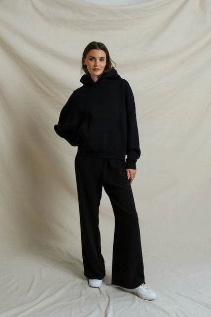 perfectwhitetee - georgia crepe easy pants - true black