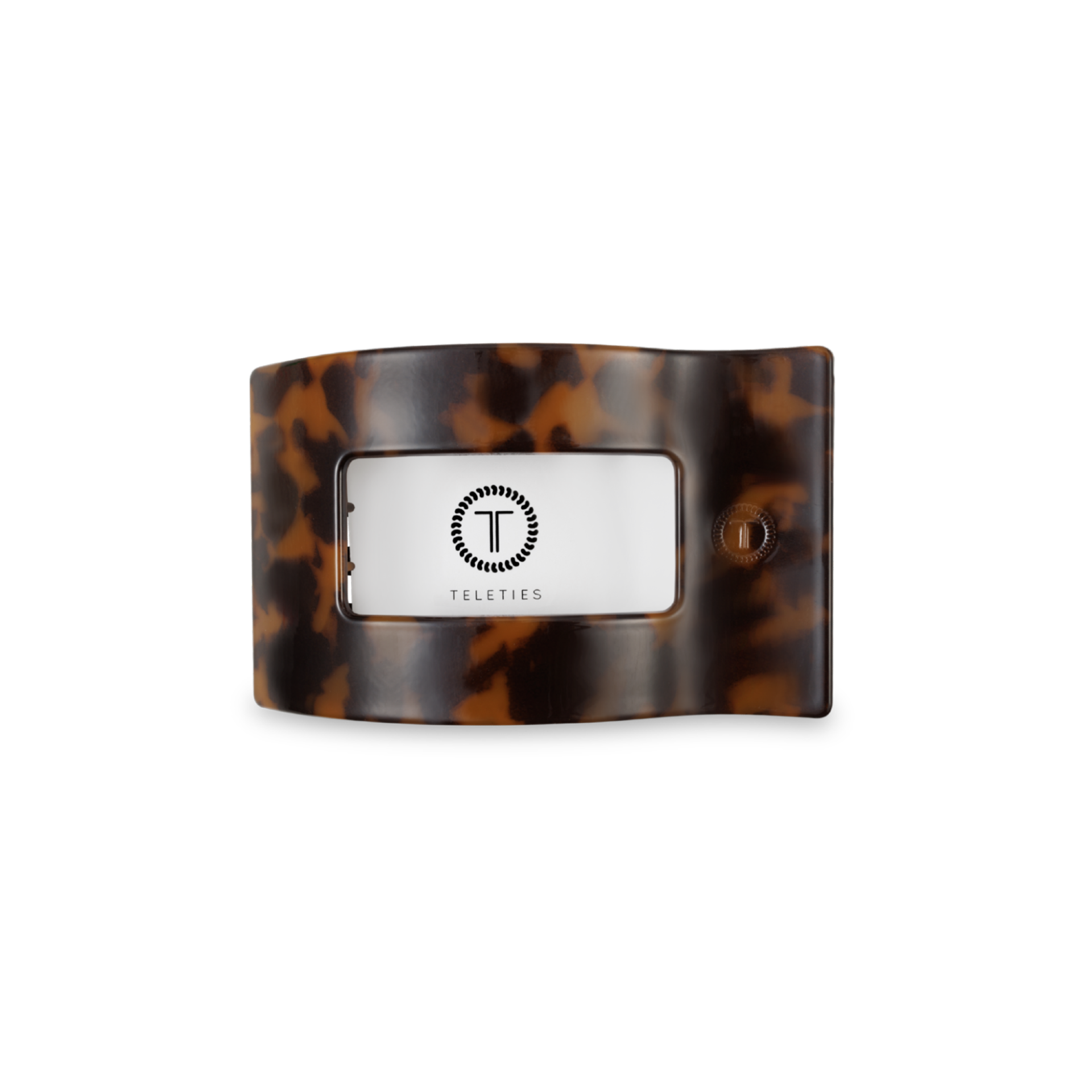 TELETIES - Flat Rectangle Hair Clip | Small | Tortoise