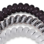 TELETIES - Spiral Hair Coils | Small | Silver Flames Hair Ties