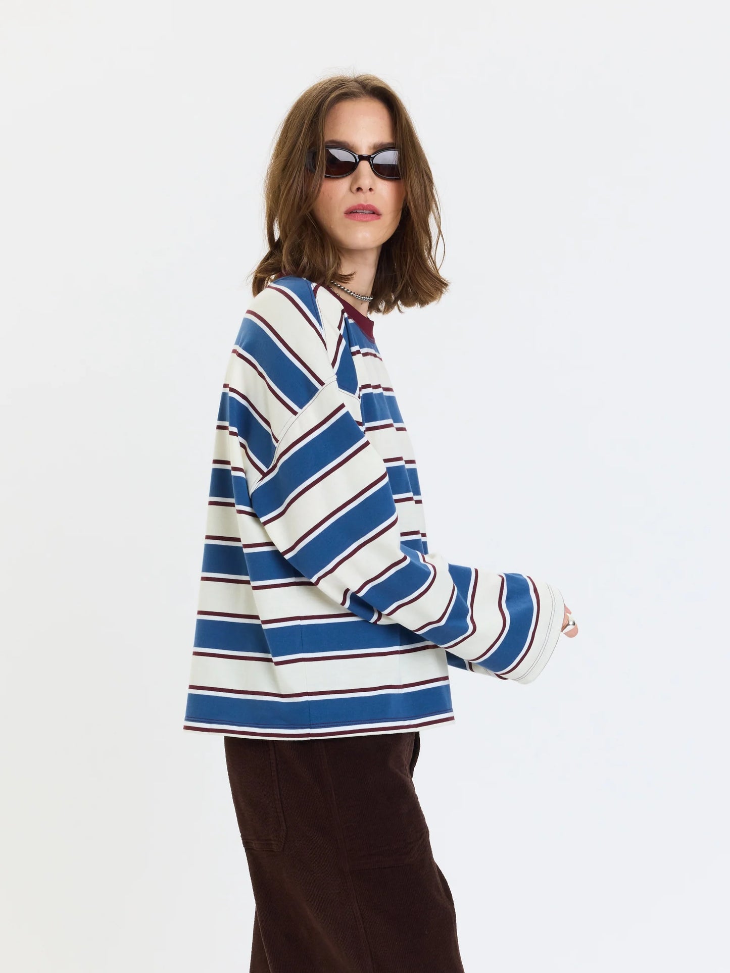 Daze Salinas Easy Long Sleeve Tee - Cove Stripe