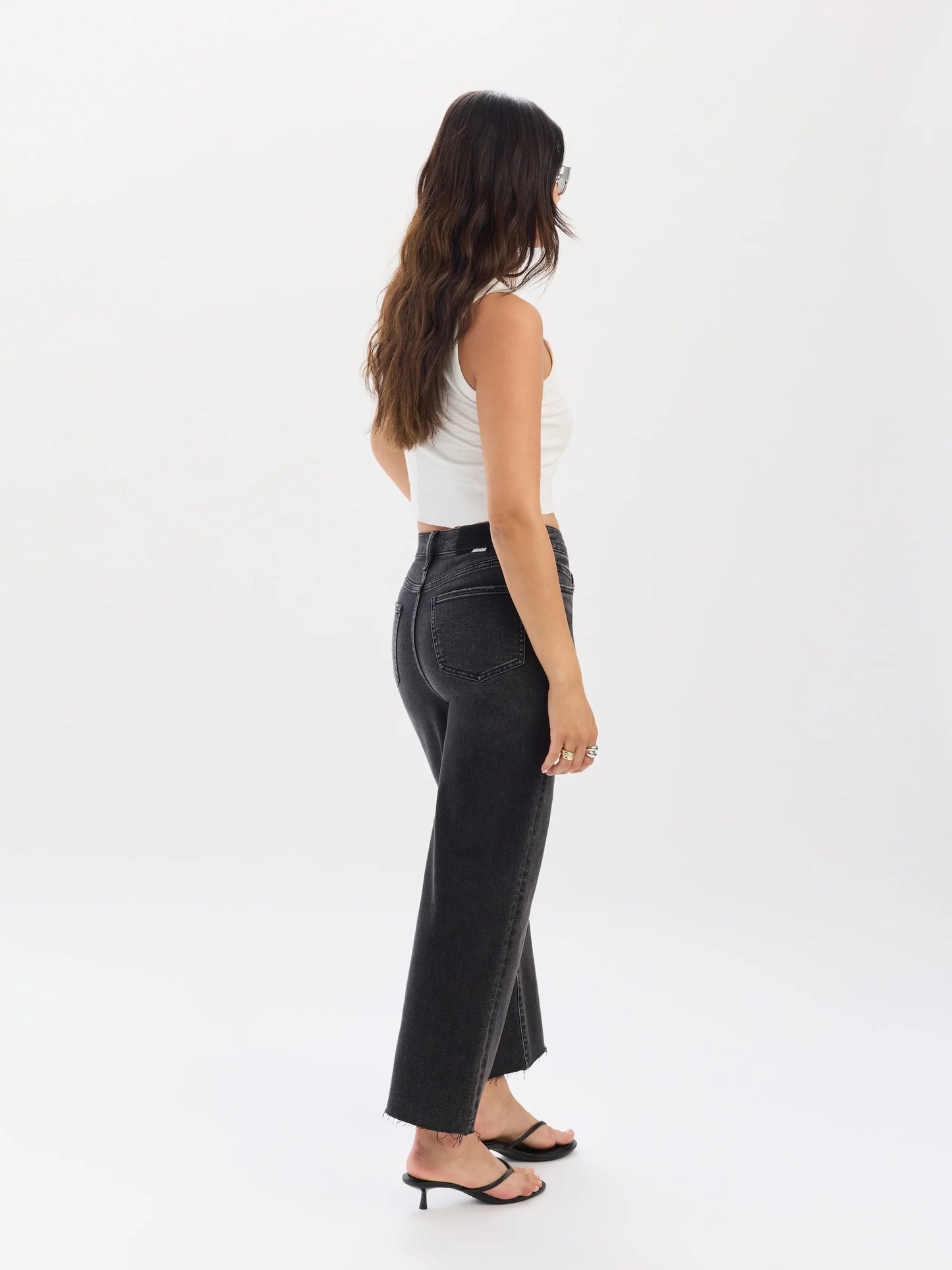 Daze Pleaser High Rise Wide Ankle Jeans - Twilight