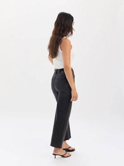 Daze Pleaser High Rise Wide Ankle Jeans - Twilight