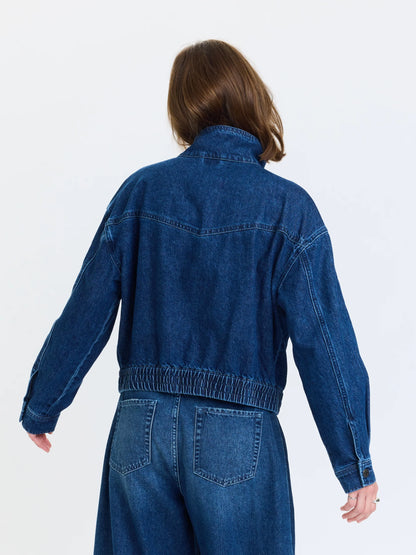 Daze Phantom Funnel Neck Denim Jacket - Rush