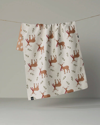 Geometry - Winter Reindeer Luxe Kitchen Towel - Holiday 2026