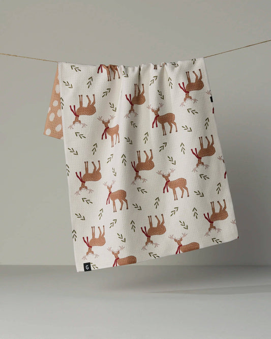 Geometry - Winter Reindeer Luxe Kitchen Towel - Holiday 2026