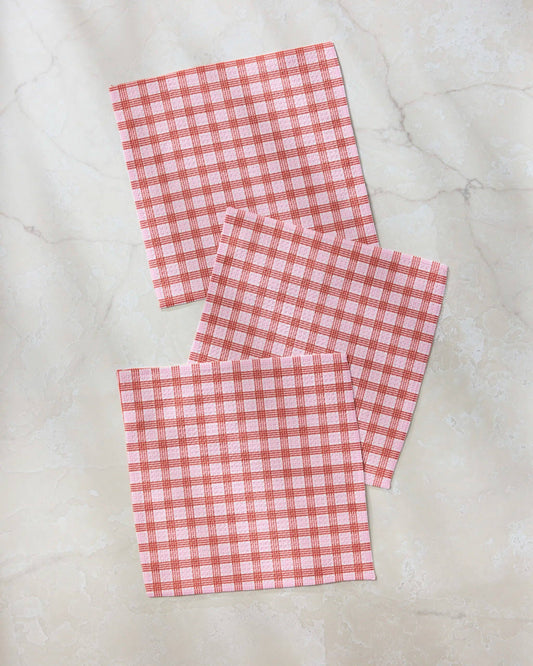 Geometry - Cupid's Plaid Dishcloth Set