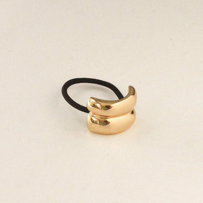 nar'sha - Mini Double Arch Metal Ponytail Hair Tie | Gold