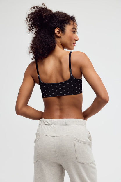 fp movement - Tighten Up Printed Bra - Black Polka Dot Reversible