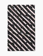 Geometry - Striped Black Cats Tea Towel