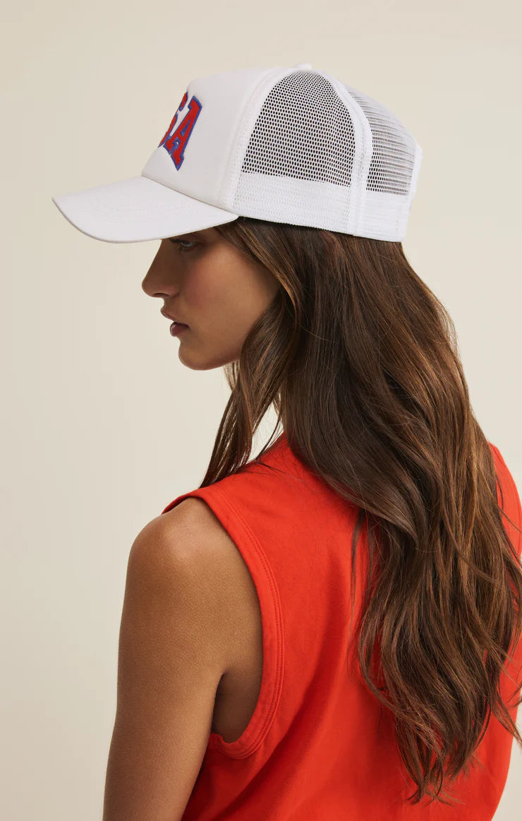 Z Supply USA Trucker Hat - White
