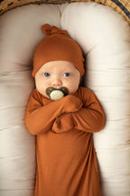 Three Little Tots - Saddle Longhorn Orange Western Knotted Newborn Baby Gown
