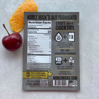 NOBLE MICK'S - Single Serve Craft Cocktails - Old Fashioned Single Serve Craft Cocktail