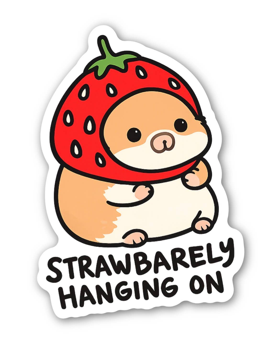 inviting affairs paperie - Strawbarely Hanging On Sticker
