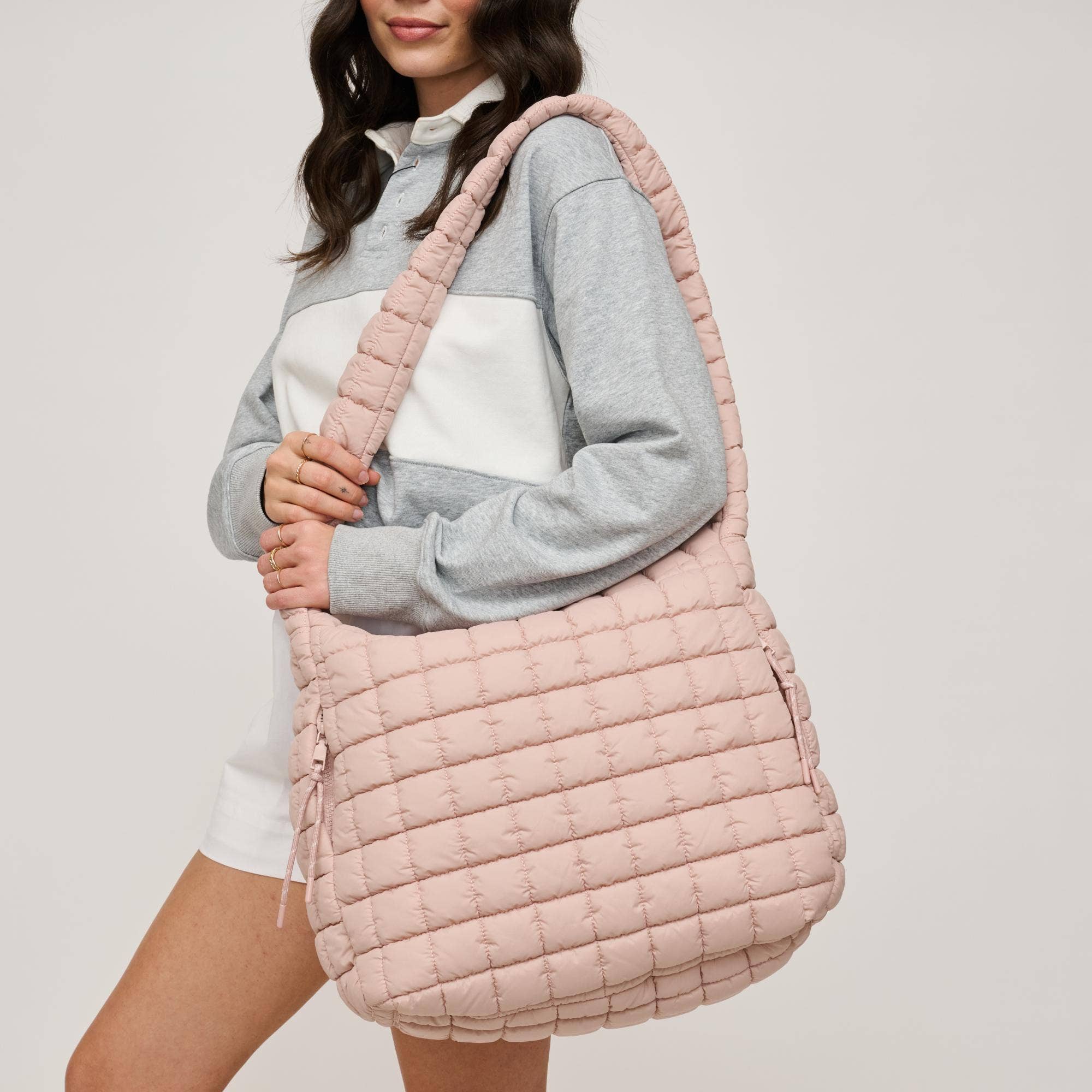 Urban Expressions - Leda Quilted Nylon Puffer Hobo - Assorted Colors