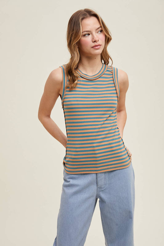 Wishlist Apparel - STRIPED KNIT TANK TOP - Assorted Colors