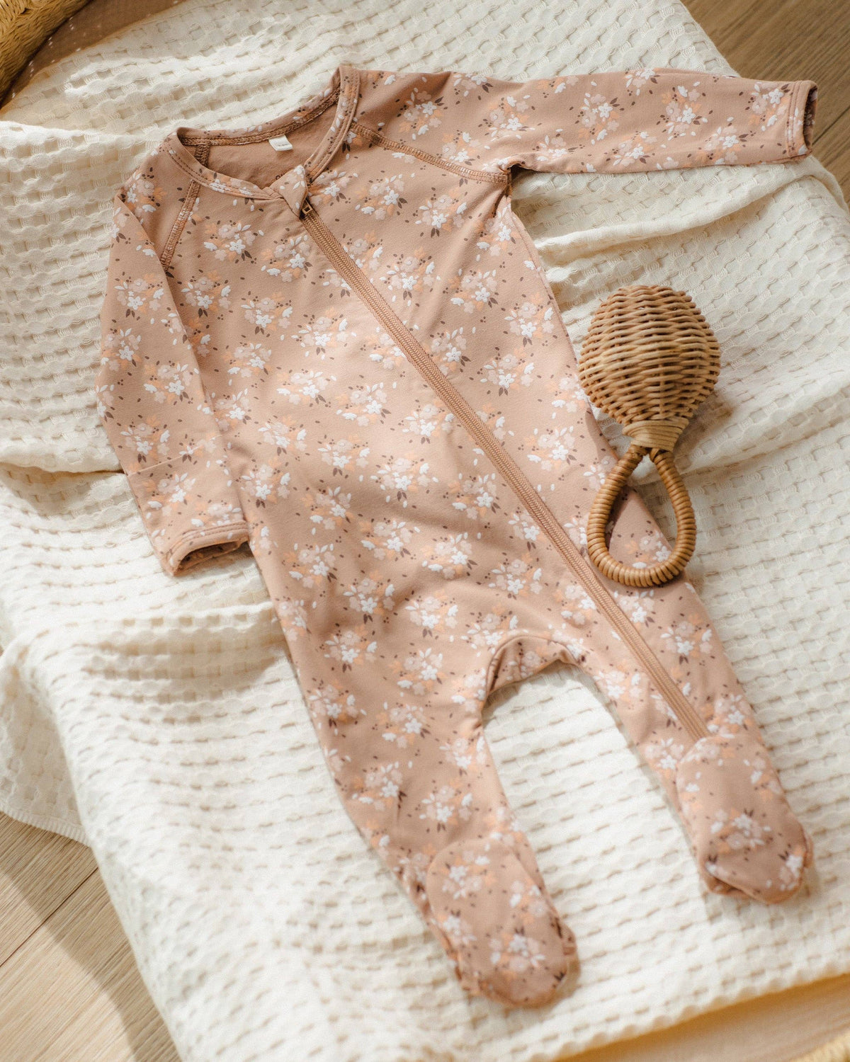 Quincy Mae - Bamboo Zip Footie Fall Floral