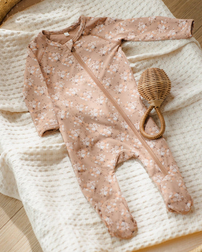 Quincy Mae - Bamboo Zip Footie Fall Floral