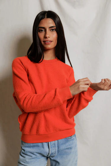 perfectwhitetee - ziggy inside out shrunken sweatshirt - clementine