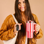 The Darling Effect - 20 oz Lifestyle Flip Straw Tumbler-Peppermint Stripes