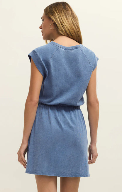Z Supply Kalani Jersey Denim Dress - Santorini Indigo