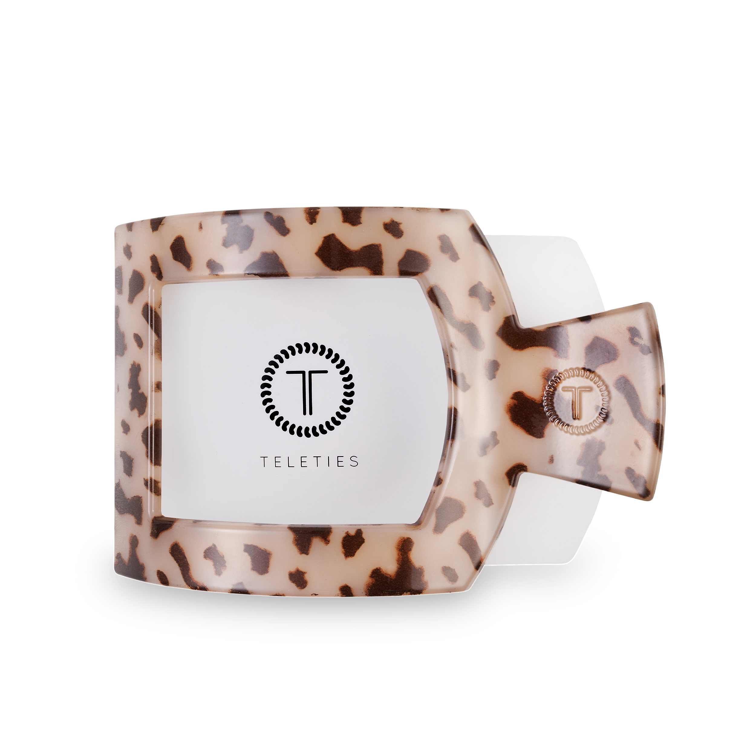 TELETIES - Square Flat Clip | Large | Blonde Tortoise