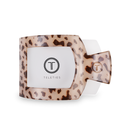 TELETIES - Square Flat Clip | Large | Blonde Tortoise