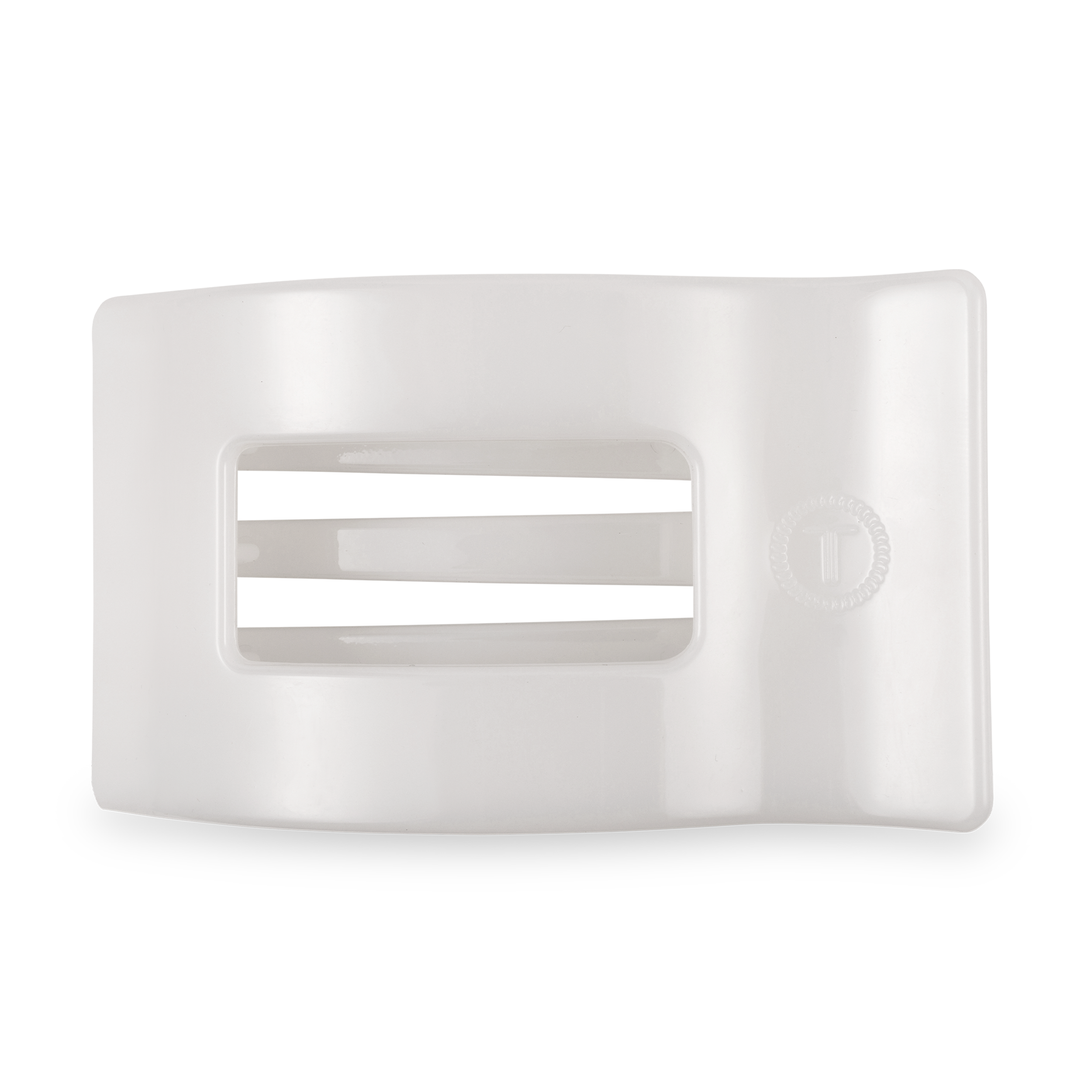TELETIES - Flat Rectangle Hair Clip | Large | Coconut White