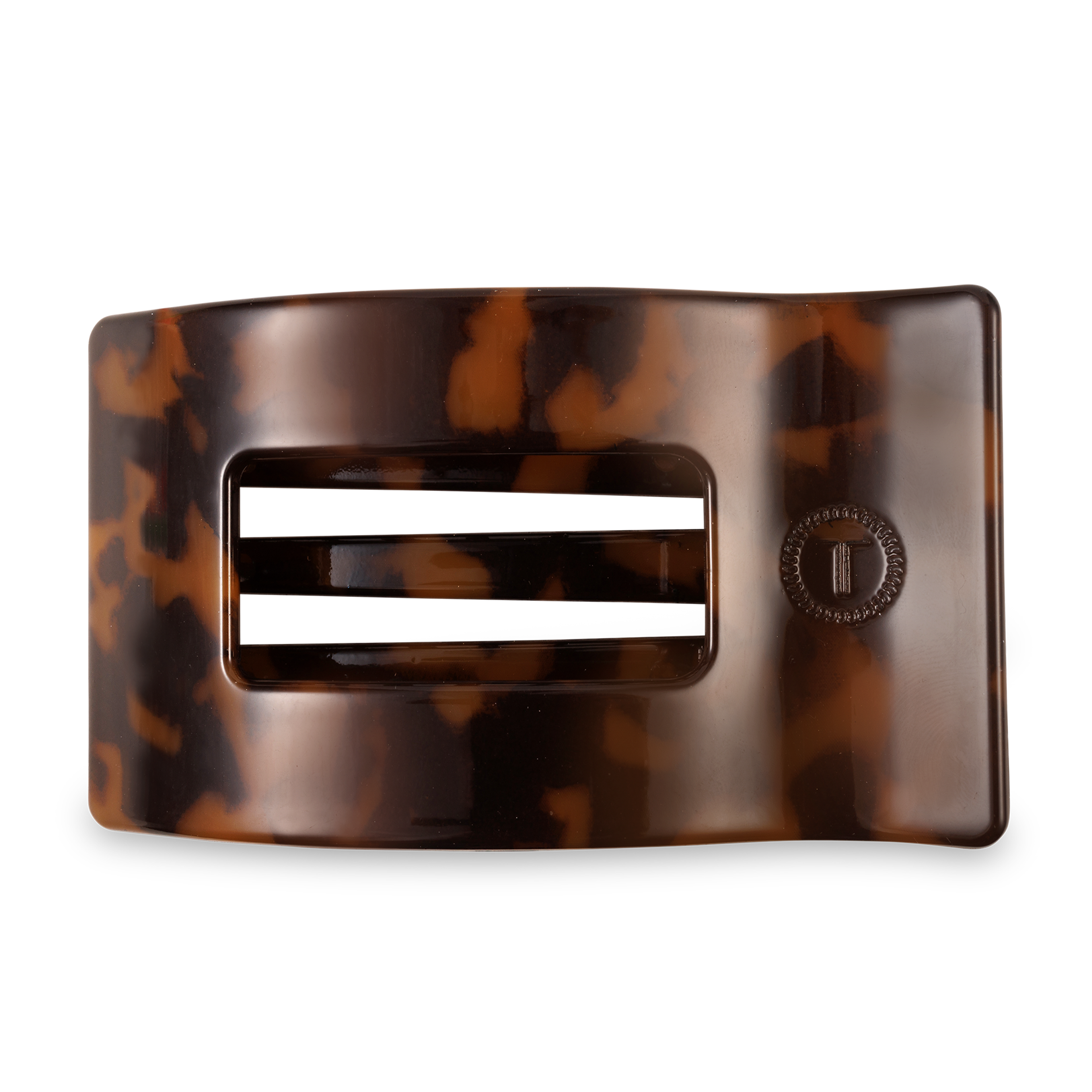 TELETIES - Flat Rectangle Hair Clip | Large | Tortoise