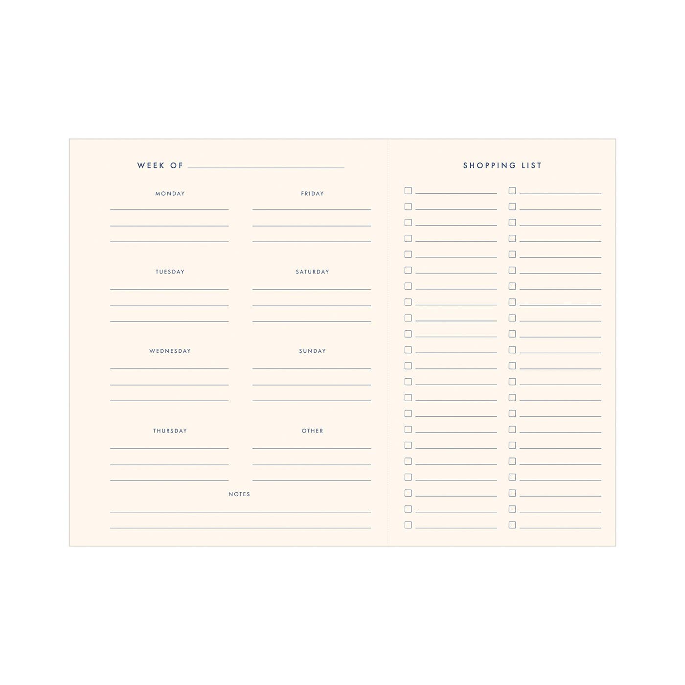 Ruff House Print Shop - Script Weekly Meals Meal Planner