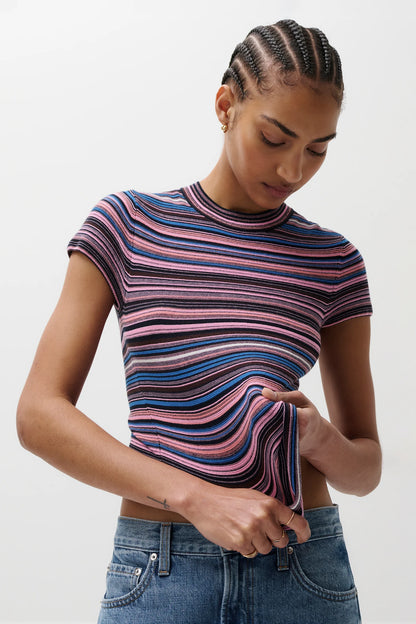 Pistola Sweater Tee - Egyptian Blue Stripe