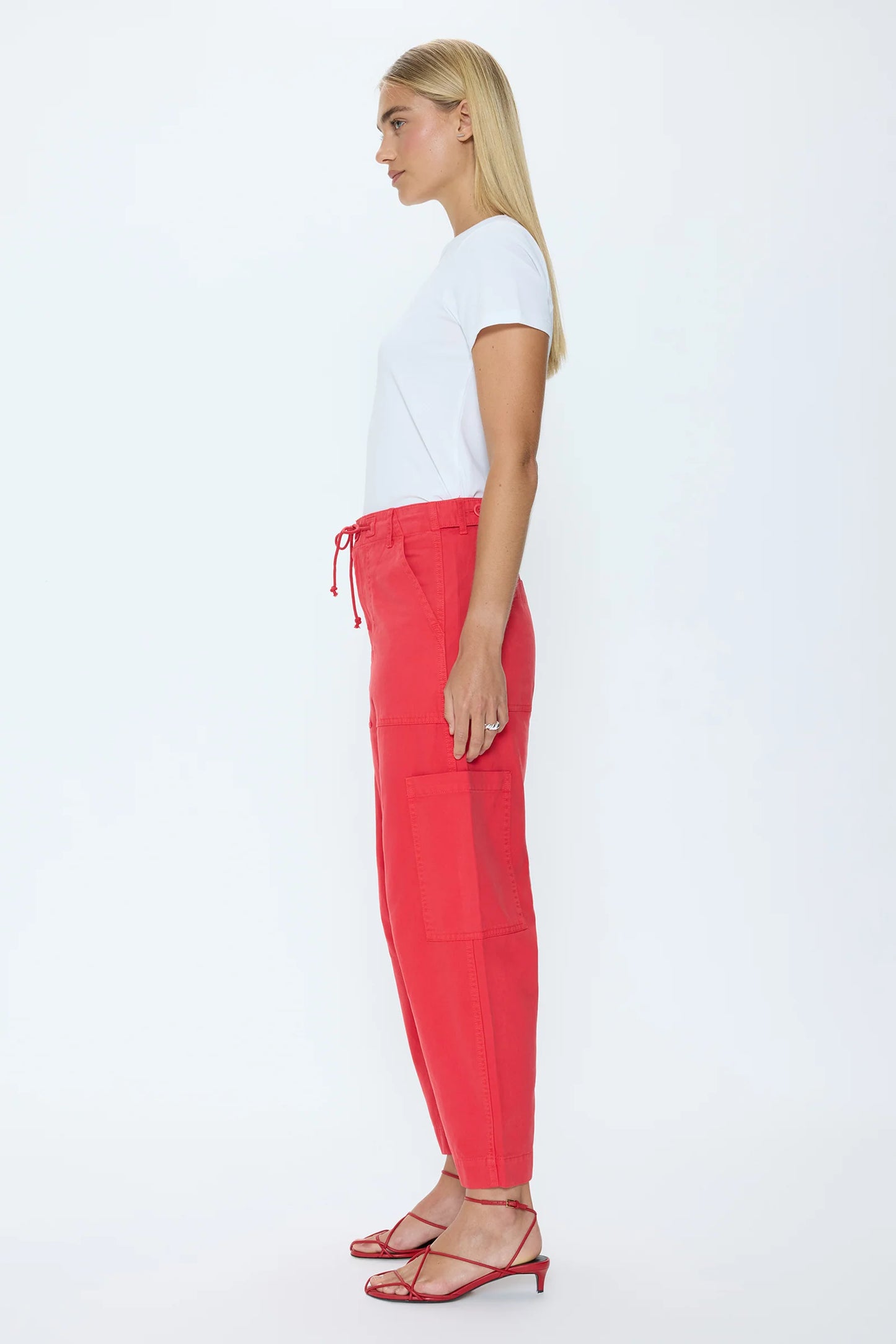 Pistola Sabrina Curved Utility Pants - Maraschino Red