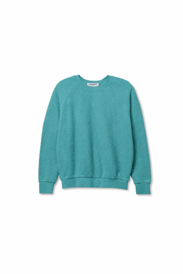 perfectwhitetee - ziggy inside out shrunken sweatshirt - teal blue