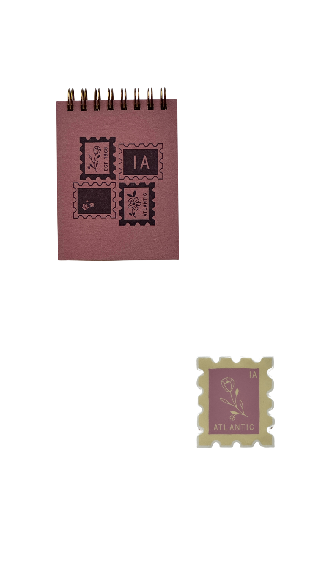 Ruff House Print Shop - Custom City Stamp Mini Jotter Notebook - Atlantic, IA