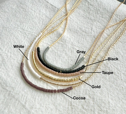 Ocean Breakup - Thin Minimalist Necklace - Neutrals