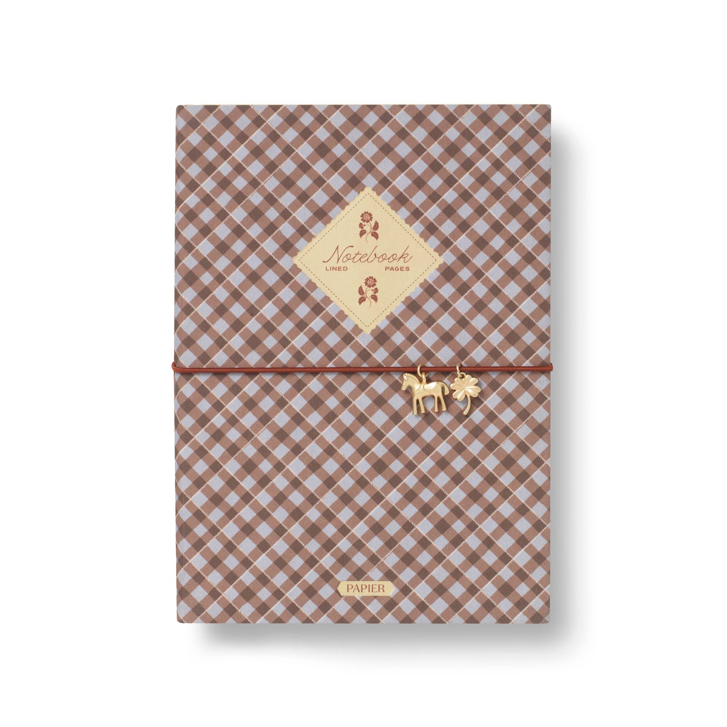 Papier - Fabric Lined Notebook, A5 Softcover - Petals & Plaid