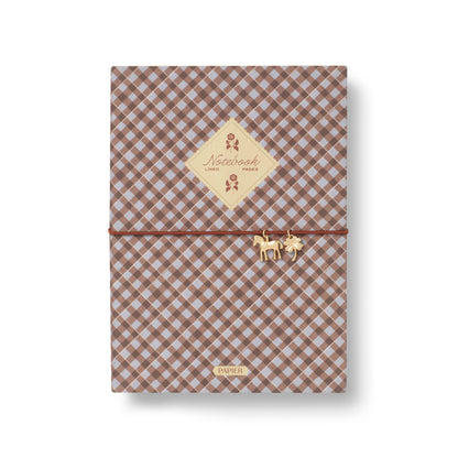 Papier - Fabric Lined Notebook, A5 Softcover - Petals & Plaid