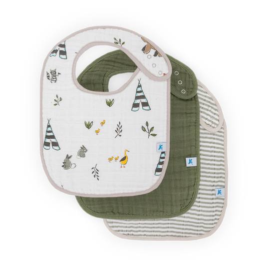 Little Unicorn - Cotton Muslin Classic Bib 3 Pack - Forest Friends 2