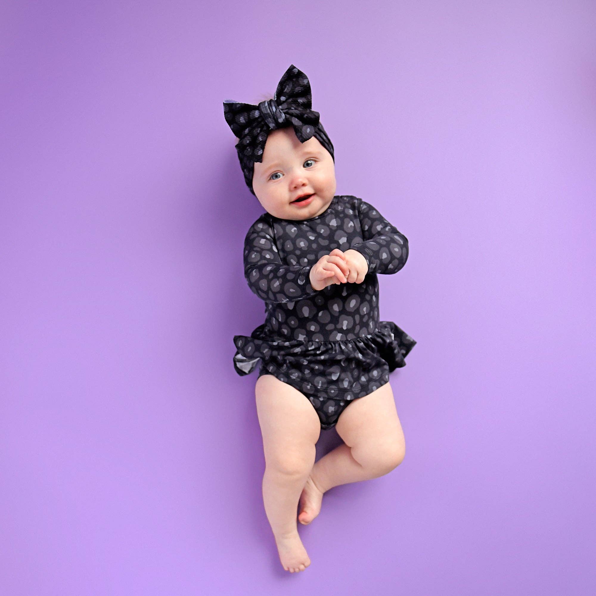 Gigi and Max - Ash Black Leopard Headwrap Halloween Hair Accessory Headband