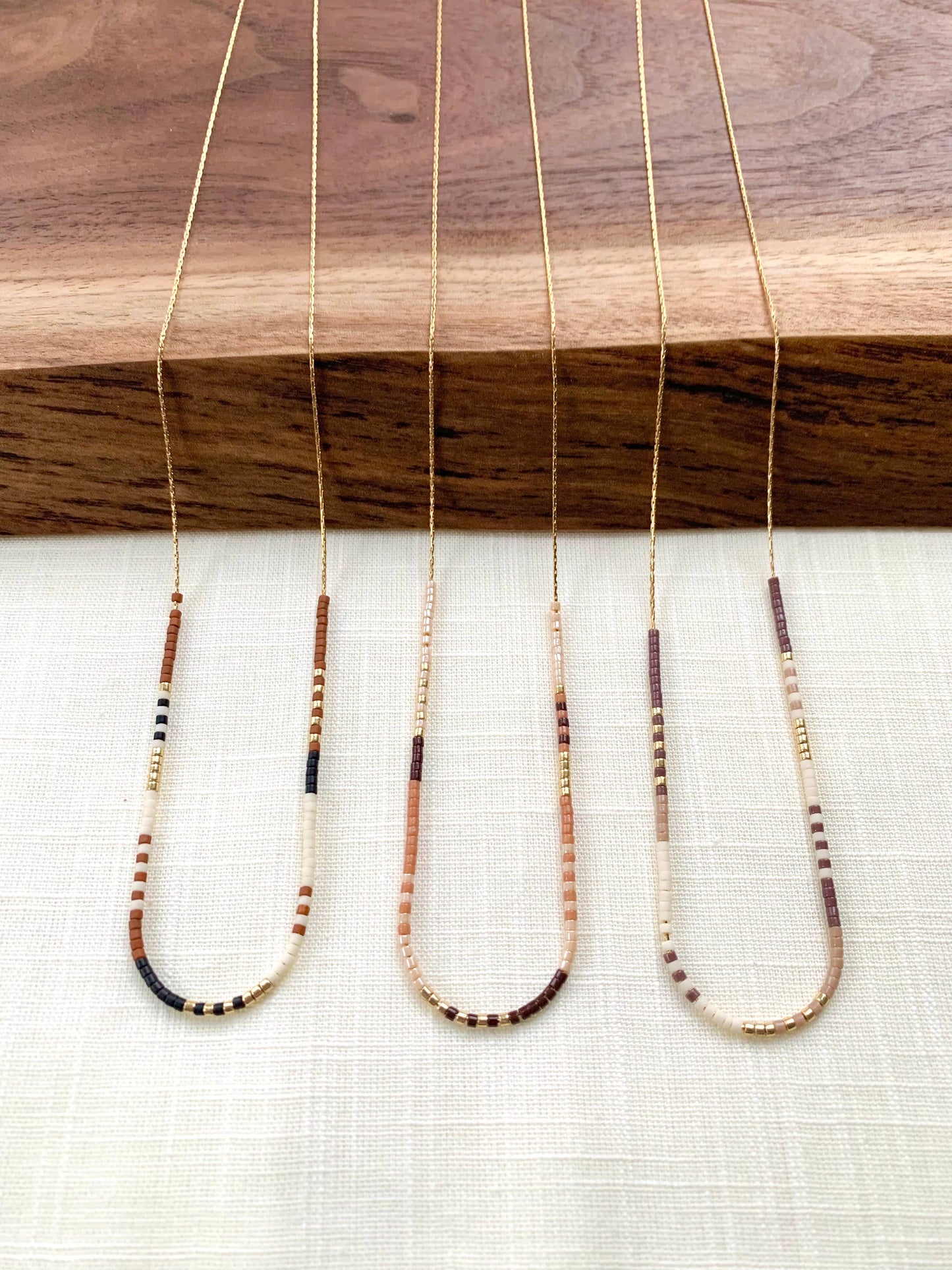 Ocean Breakup - Rich Neutral Seed Bead Necklace
