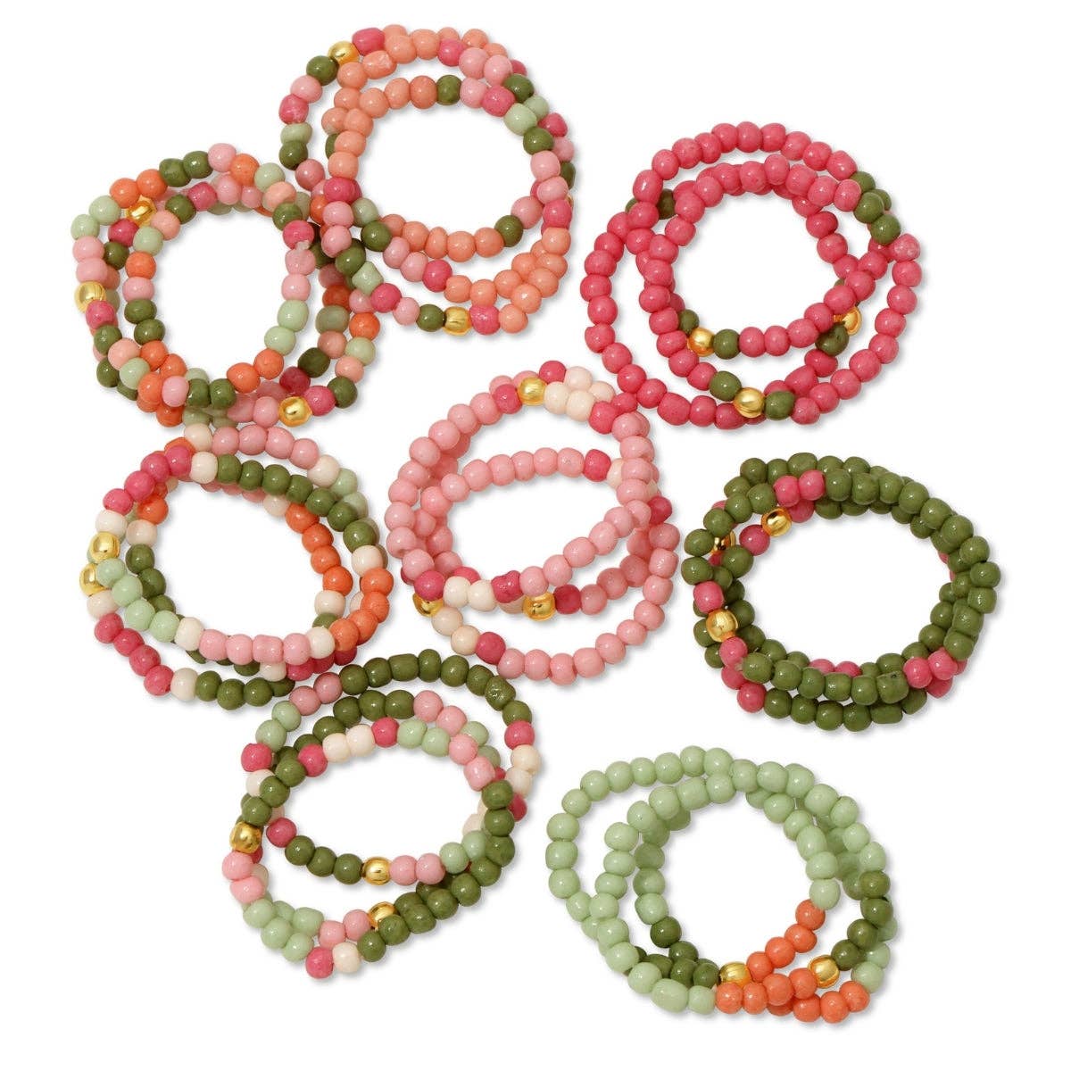 Splendid Iris - Assorted Color 2mm Stretch Seed Bead Rings