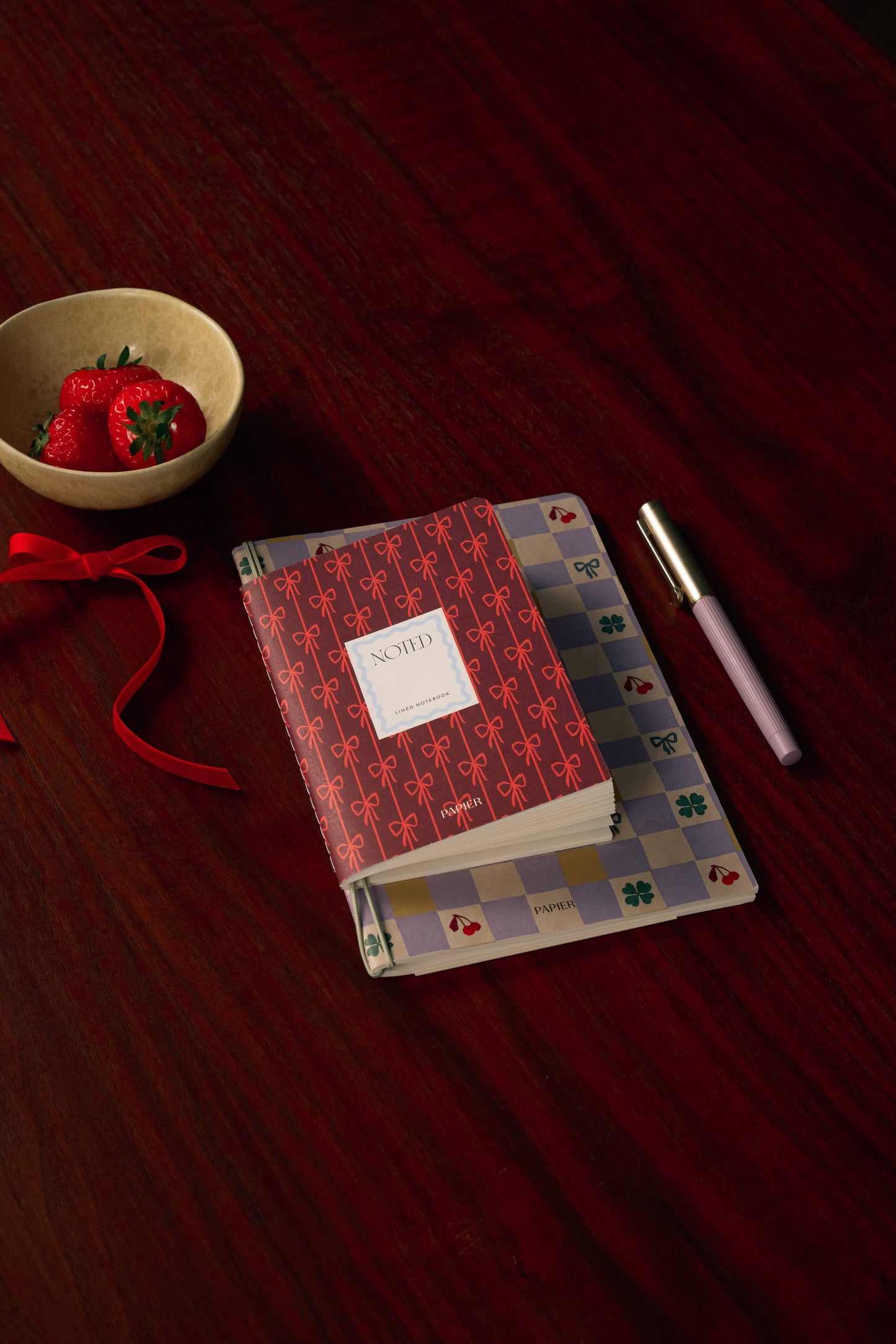 Papier - Checkerboard & Bows Softcover Notebook Set of 2