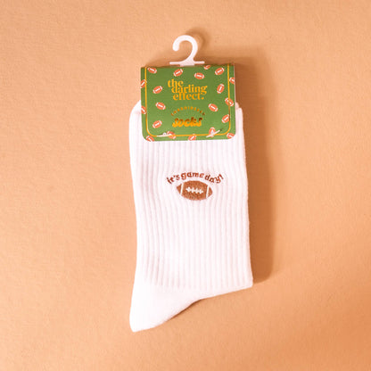 The Darling Effect - Embroidered Crew Socks-It's Game Day