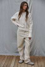 By Together - Knit Sweater Cotton Acrylic Wide Ribbed Pullover
